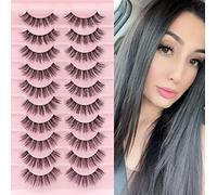 Lot de 10 paires d'extensions de cils russes avec bande transparente qui ressemble à des extensions de cils courbés D