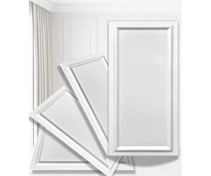 Lot de 10 panneaux 3D, revêtement mural et de plafond classique, 5 m², en polystyrène XPS, avec aspect cadre, 100 x 50 cm, blanc pur
