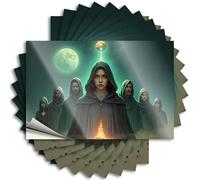 Lot de 10 panneaux de bar en métal avec inscription « A Mysterious Gathering Under The Celestial Moons » - 12 x 18 cm