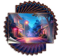 Lot de 10 panneaux de bar en métal avec inscription « Neon-lit Street : A Serene Night Scene In An Asian Town » - 10 panneaux sarcastiques amusants pour bar à domicile (12 x 18 cm)