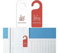 Lot de 10 panneaux de porte « Do Not Disturb & Clean Up » - Double face - Étiquette de nettoyage pour hôtel, maison, bureau