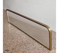 Lot de 10 panneaux de séparation décoratifs pour restaurant - Séparateurs de pièce en verre mat à rayures pour bureau, hôtel, bar et restaurant - Cadre en métal, verre trempé (doré)