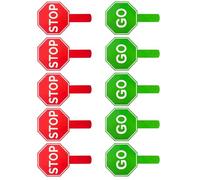 Lot de 10 panneaux de signalisation stop and go réversibles double face pour événement scolaire