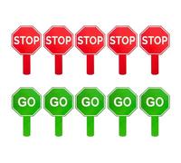 Lot de 10 panneaux double face Stop Go pour école, chantier, contrôle du stationnement, gestion directionnelle