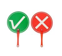 Lot de 10 panneaux double face « Yes No Paddle » | Oui Non/Pouces vers le haut/Vérifier Cross Classroom Voting Paddles Réponse Paddles