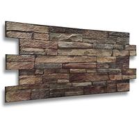 Lot de 10 panneaux en PVC 3D, aspect pierre, revêtement mural, plafond, revêtement en PVC, 90 x 48 cm (CPVC02)