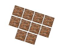 Lot de 10 panneaux muraux 3D autocollants pour chambre à coucher, salle de bain, cuisine, dosseret, 70 x 77 cm, marron
