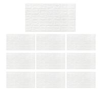 Lot de 10 panneaux muraux, papier peint imitation brique 3D à décoller et à coller, autocollant mural en mousse auto-adhésif pour chambre coucher, salle de bain, salon, balcon intérieur, patio, pap