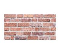 Lot de 10 panneaux muraux rouges - 100 x 50 cm - Mousse EPS - Aspect pierre - Autocollant - Pour salon, chambre à coucher, cuisine, salle de bain - Revêtement mural intérieur - Rénovation avec montage