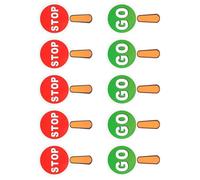 Lot de 10 panneaux réversibles Stop And Go - Pour événements scolaires - Contrôle routier