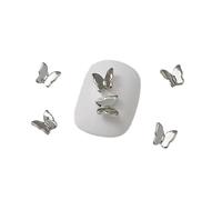 Lot de 10 papillons 3D en alliage pour ongles, papillons, pierres précieuses, décorations d'ongles