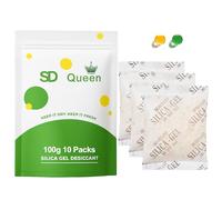 Lot de 10 paquets de gel de silice extra larges de 100 g - Déshydratant rechargeable de qualité supérieure avec perles indicatrices de couleur pour armoires, kits d'outils, boîtes de rangement et