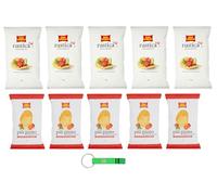 Lot de 10 paquets de test San Carlo Patatine, tomates cerises, 5 x 150 g, Rustica 5 x 300 g, sachets de chips de pommes de terre, porte-clés Beni Culinari