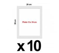 10 x Passe-Partout Blanc pour Photos 20 x 30 cm (13 x 18 cm)