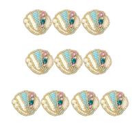 Lot de 10 patchs à coudre avec perles appliques artificielles brodées décoratives à coudre pour vêtements, patchs brodés sur le thème de l'océan