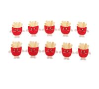 Lot de 10 patchs brodés en forme de frites mignonnes à coudre ou à repasser pour vêtements, sacs et accessoires, patchs vintage en coton à la mode pour cacher les déchirures et