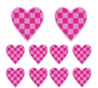 Lot de 10 patchs brodés rose vif, motif chat, léopard, amour, flamme, thermocollants, for vêtements, à coudre ou appliquer(PE9780CT)