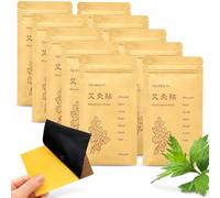 Lot de 10 patchs de moxibustion Pure Nature Moxa autocollants pour pieds en pâte traditionnelle chinoise pour cou, épaule, dos, taille, main, pieds, articulation, 7 x 10 cm