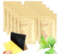 Lot de 10 patchs de moxibustion Pure Nature Moxa autocollants pour pieds en pâte traditionnelle chinoise pour cou, épaule, dos, taille, main, pieds, articulation, 7 x 10 cm