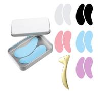 Lot de 10 patchs sous les yeux en silicone réutilisables pendant la nuit avec applicateur de crème pour les yeux en métal, étui en étain pour les cernes et effet gonflé aux ridules