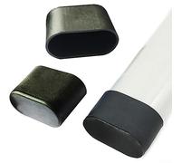 Lot de 10 patins de meubles en caoutchouc de forme ovale pour pieds de table, chaise - Pour intérieur et extérieur - Pour intérieur et extérieur, terrasse, jardin, chaise de bureau (noir 15 x 30 mm)