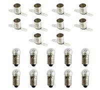 Lot de 10 pcs ampoule E10 de 3,8 V 0,3 A et 10 pcs douille E10-Kit électrique de petite ampoule et de douille ampoule pour l'artisanat et l'école pour Expériences Circuits Électriques.