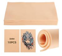 Lot de 10 peaux d'entraînement au tatouage, 3 mm d'épaisseur, 30,5 x 20,3 cm, coussinets en silicone double face pour les amateurs de tatouage, débutants
