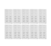 Lot de 10 peaux d'entraînement double face pour sourcils, kit de formation au microblading avec feuilles de silicone épaisses sans encre, pochoir à sourcils réutilisable pour (Style 01)