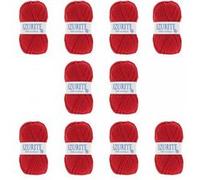 Lot de 10 pelotes Azurite Rouge - 100% Acrylique - 50g/140m - Distrifil Rouge