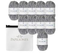 Lot de 10 pelotes de fil chenille Ricorumi Amigurumi - Gris