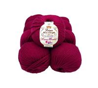 Lot de 10 pelotes de laine Prince Merino, 50 g chacun, 100 % mérinos, doux, irrétrécissable, aiguilles 4,5 - 5 crochet 5,5 - 6 (21)