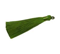 Lot de 10 pendentifs à pompons multicolores de 8 cm - Marque-page - Pour boucles d'oreilles, fabrication de bijoux, sacs, marque-pages, bricolage, accessoires d'artisanat, vert militaire
