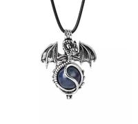 Lot de 10 pendentifs Dragon en Pierre Naturelle avec chaîne en Sodalite de 16 mm