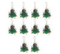 Lot de 10 pendentifs miniatures à suspendre en forme de sapin de Noël colorés pour festivals, décorations de maison et de lieu de travail