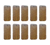 Lot de 10 pendentifs rectangulaires en bois de santal - 5 x 2,5 x 0,8 cm - Gravés au laser - En bois de santal naturel - Avec trous - Pour bijoux, colliers, boucles d'oreilles, travaux manuels