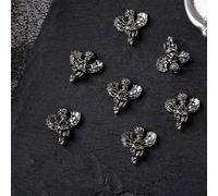Lot de 10 pendentifs tendance en forme de tête de mort - Style vintage - 3D - Pour nail art