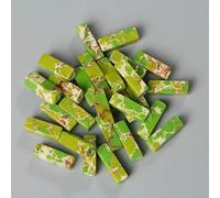 Lot de 10 perles carrées en pierre naturelle lapis-lazuli, 4 x 13 mm, pour la fabrication de bijoux, bracelets chakra, en vrac (34 pièces).