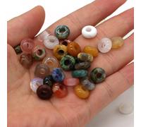 Lot de 10 perles d'agates naturelles en forme de boulier, perles en pierre naturelle à grand trou, taille 5x10mm pour la fabrication de bijoux et de colliers, 4mm, nouveau Red Agate
