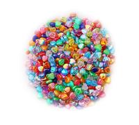 Lot de 10 perles en acrylique arc-en-ciel en forme de cœur ou d'étoile pour fabrication de bracelets, colliers, bijoux, porte-clés, loisirs créatifs