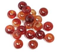 MEIFULLE Lot de 10 Perles en Pierre Naturelle à Gros Trou 10 x 5 mm, en Forme de boulier, Pendentif à Grand Trou, Perles en Vrac pour la Fabrication de Bijoux, Accessoires de Bricolage