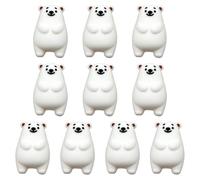 Lot de 10 perles focales en forme d'ours blanc pour stylos - Perles en silicone 3D pour la fabrication de porte-clés - Perles de stylo faites à la main