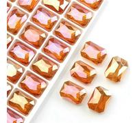 Lot de 10 perles rectangulaires en verre de 13 x 18 mm, longues et carrées, en pierre naturelle, à facettes, pour bijoux, colliers, pendentifs, accessoires (vin du 13 x 18 mm), 10 pièces