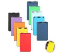 Lot de 10 Petit Carnet de Notes de Poche, 7.6x12.6 cm Coloré Bloc Note A7 25 Mini Carnets à Spirale Feuilles Blocs Mémo Ligné Note pour Fournitures Scolaires Mémos en Déplacement L'école Les Voyages