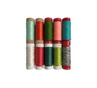 Lot de 10 petites bobines Moon Trees par Jo Avery - 100 % coton égyptien - Idéal pour la broderie à la main, le matelassage, la couture décorative - Fabriqué en Italie