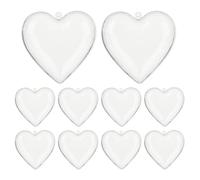 Lot de 10 petites boîtes en verre en forme de cœur | Boîte en forme de cœur à remplir pour la Saint-Valentin, organisateur décoratif pour cadeaux et rangement, mariage, anniversaire, photos, jardin