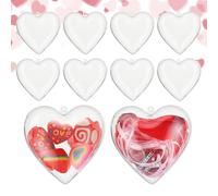 Lot de 10 petites boîtes en verre en forme de cœur | Organiseur de Saint-Valentin à remplir | Pour mariage, Nouvel An, cartes d'anniversaire, rubans, photos, jouets, jardin, intérieur et extérieur