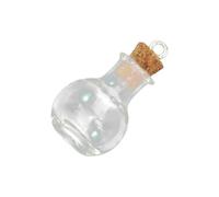 Lot de 10 petites bouteilles à vœux en verre avec bouchon en liège pour la fabrication de bijoux et la décoration de flacons en verre transparent
