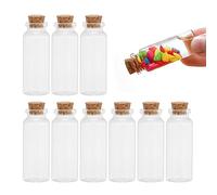 Lot de 10 petites bouteilles vides en verre avec bouchon en liège pour petits messages, 5 ml - Bouteilles à souhaits décoratifs pour loisirs créatifs, projets d'artisanat, fournitures de fête de