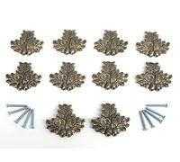 Lot de 10 petites feuilles de chêne ornementales avec filetage et vis pour armes à feu Gewaff