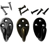 Lot de 10 petites patères en métal, cintres (couleur : noir)